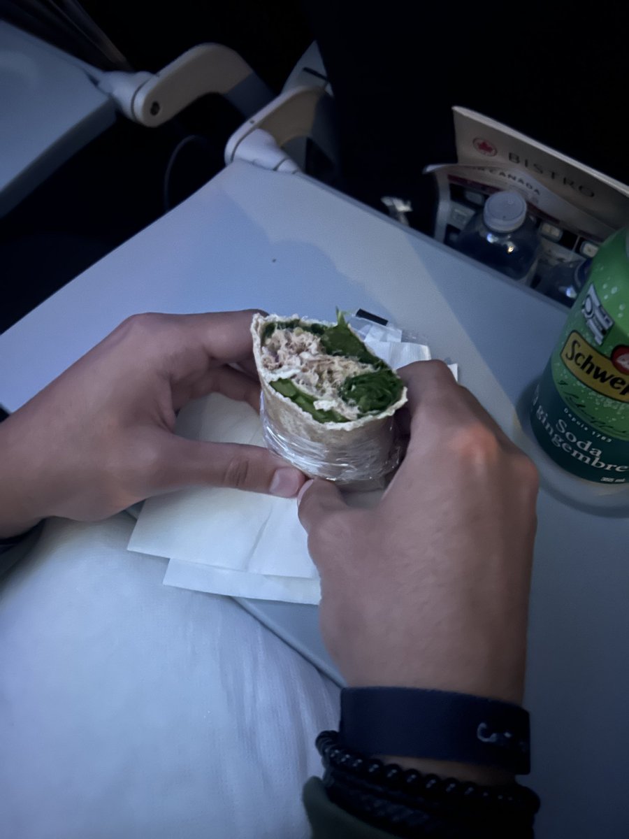 johnbatesfan's tweet photo. 13hr flight on Air Canada and they served up tuna wraps 

I know we took Canadas sport but that's no reason to resort to barbaic torture methods https://t.co/ZBHQd3Im8R