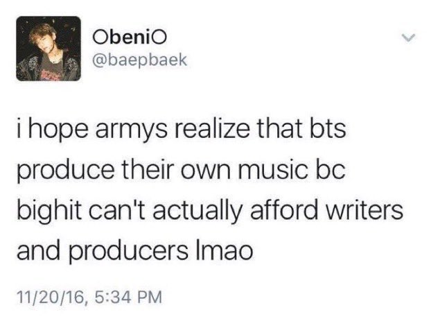 benfyp's tweet image. before thinking twice about feeling bad for kpopstans when they go “bts has won enough awards” “give others a chance” remember this is them. where was their sympathy while dragging bts for not being privileged like their faves in big 3??
i won't let y'all erase history