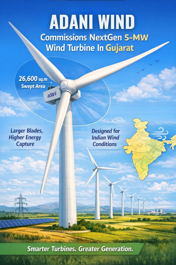 sinha2300's tweet image. Adani’s Wind Innovation Aligns with India’s 1,100 GW Potential

India has ~55 GW installed wind capacity, but over 1,100 GW technical potential.

#Adani’s 5 MW turbine, optimized for low-wind zones, helps unlock this untapped capacity with higher output per site.

A key enabler
