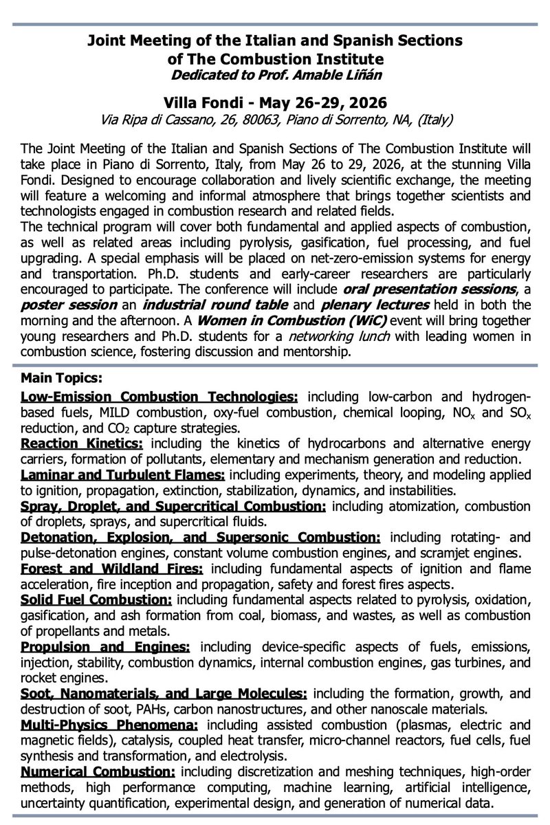 Italian Section of The Combustion Institute tweet media