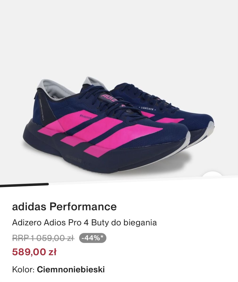 Quikcky's tweet photo. Adidas Adios Pro 4 (jeden z lepszych karbonowych butów od Adidasa) za pół ceny + -10% rabatu na pierwsze zamówienie? Bestsecret znowu dowozi
 
https://t.co/c22xnCPo8V https://t.co/5db333Hmy8