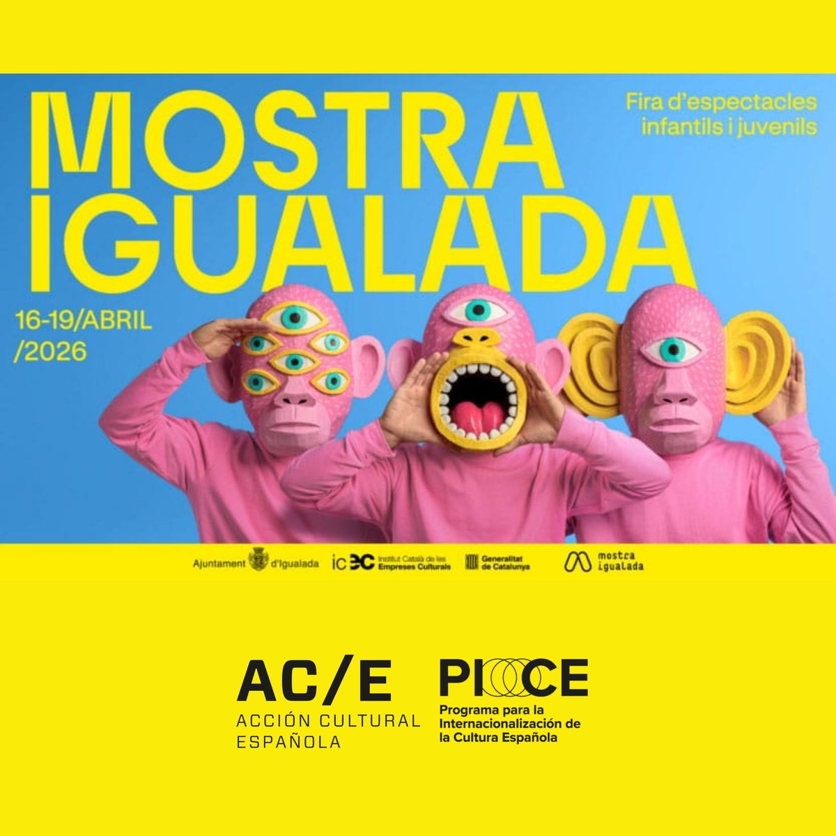 ACEcultura's tweet image. ¡Todo listo para la 37ª @mostraigualada! 🎭🌍

Desde @ACEcultura impulsamos la internacionalización del teatro para niños y jóvenes con el programa #PICE Visitantes. Traemos a 14 programadores de 10 países para que el talento español cruce fronteras. 🚀✨

Info: