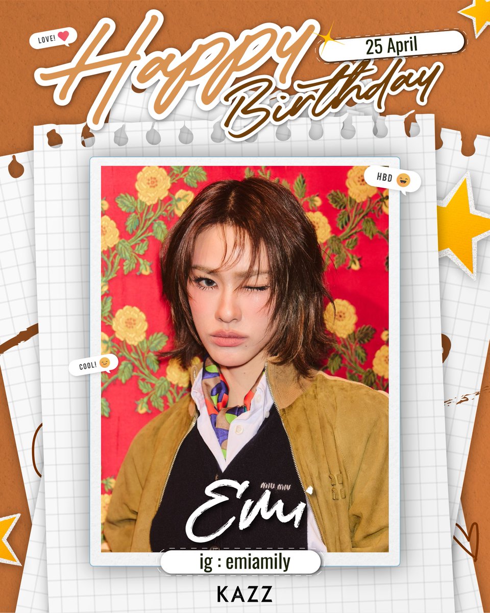 Kazzmagazine's tweet image. HAPPY BIRTHDAY TO EMI @emiamily 
 
สุขสันต์วันเกิดนะคะเอมี่ วันเกิดปีนี้ขอให้เอมี่มีแต่ความสุข มีแต่เสียงหัวเราะและรอยยิ้มทุกวัน ประสบความสำเร็จในทุก ๆ เรื่อง น่ารักแบบนี้ตลอดไปเลยน้าาา 💛

#KAZZMAGAZINE #emiamily