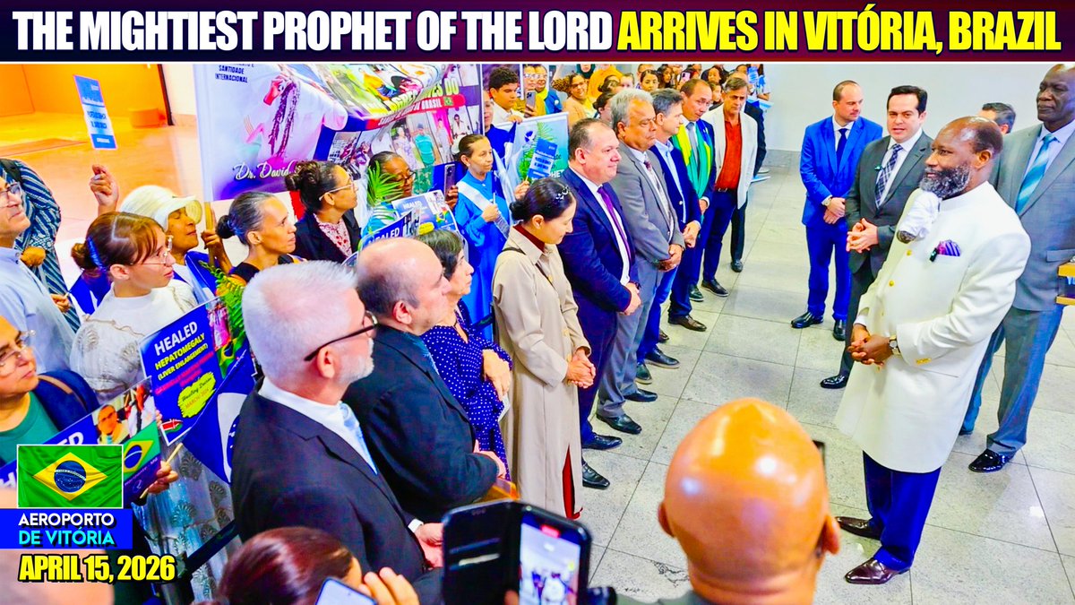RepentanceNews's tweet photo. JUST IN: Prophet Dr. Owuor arrives in the city of Vitória, Brazil for a major revival mission to announce the GLORIOUS coming of Jesus Christ the Messiah — Malachi 4:5 https://t.co/XoiUdcDMAA