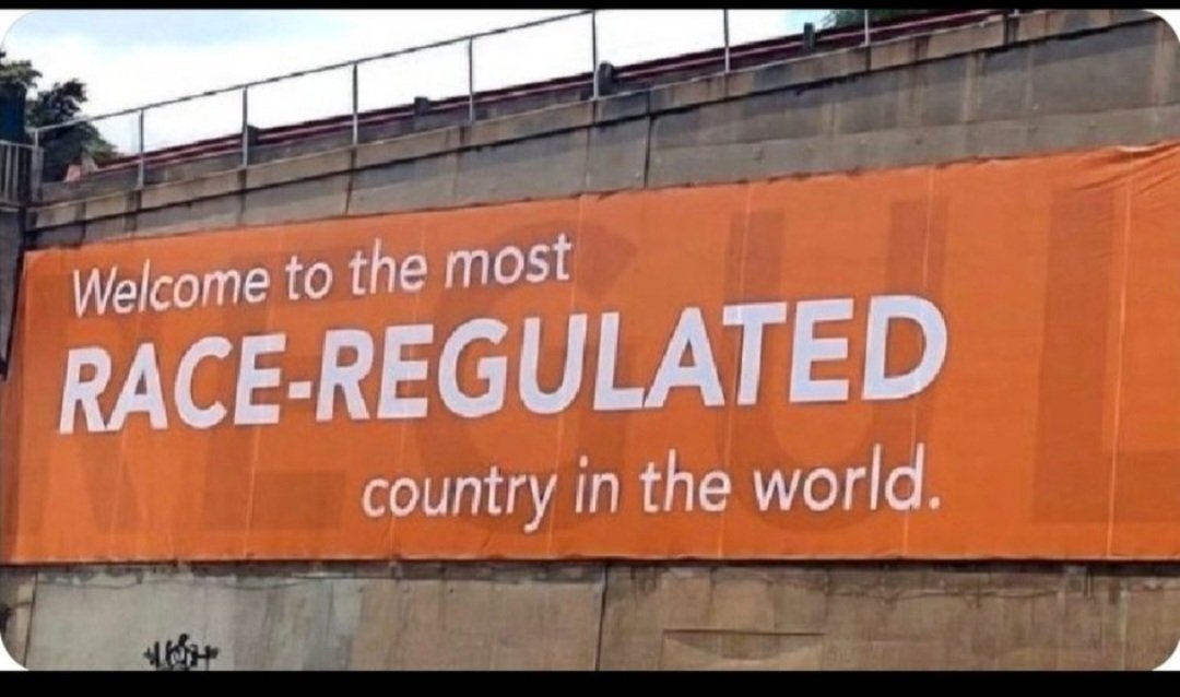 LLB_hard82389's tweet photo. @elonmusk What gets me is that the dishonest South African government denies that there are race laws.
Almost like a child with its head stuck in the sand they argue that discrimination based on race can not be racist. This is dangerous, like the view that black people can never be racist. https://t.co/Eh2RacgZZB