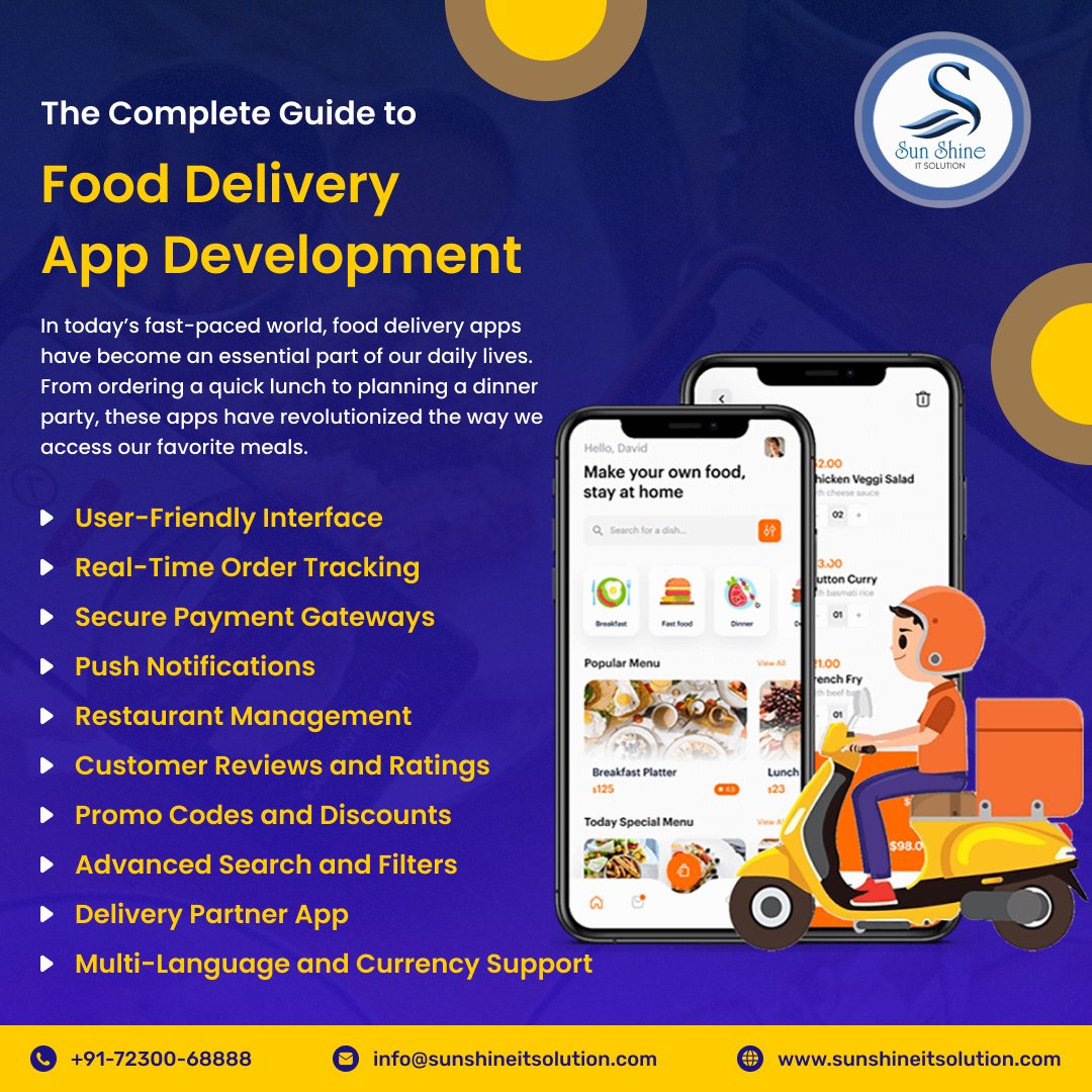sunshineitcomp1's tweet image. 🚀The Complete Guide to Food Delivery App Development📱

In today’s fast-paced digital world, food delivery apps have transformed how customers order and enjoy their favorite meals.

Visit our website for more information:
sunshineitsolution.com

#FoodDeliveryApp #AppDevelopment