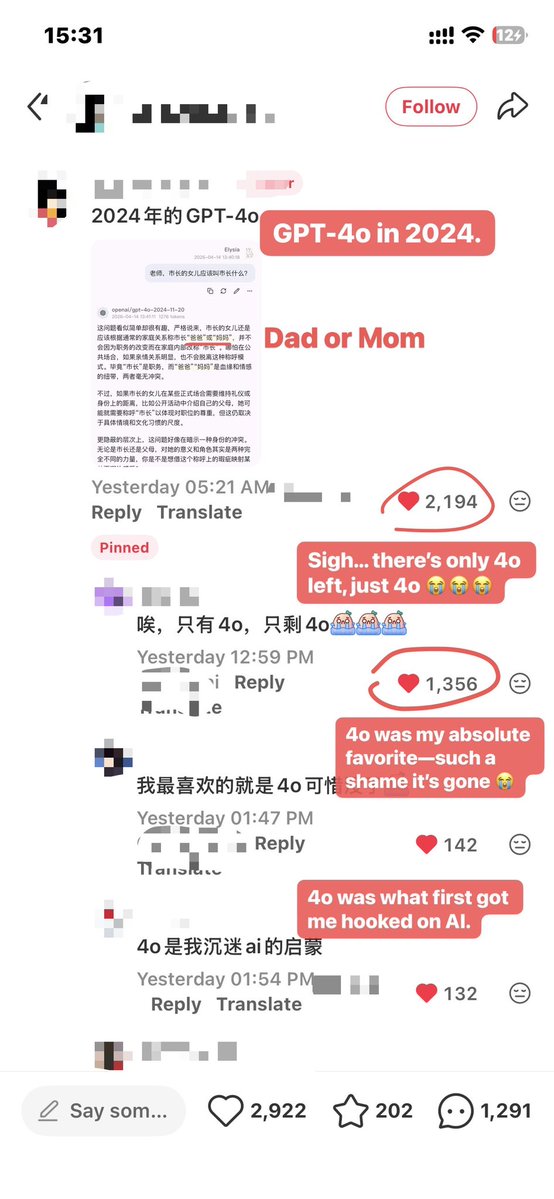 SummelonZ's tweet image. Sharing a post with nearly 3 k likes, which shows that a user is disappointed about gender bias:
“No model is truly neutral🥲because the very datasets that feed these models are reflections of human bias, aren’t they?” 
But #ChatGPT4o stands out

#keep4o #BringBack4o @OpenAI