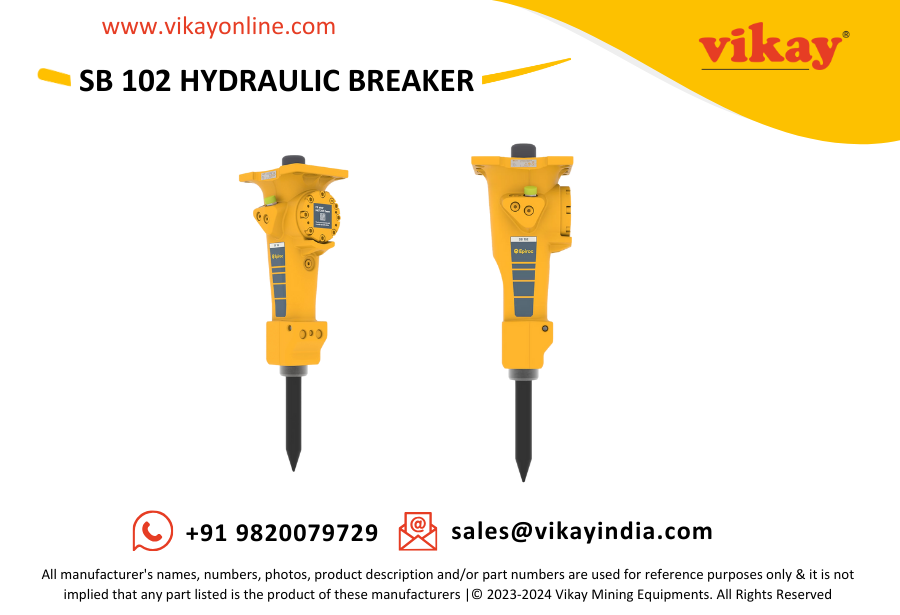 Vikay Mining Equipments is a worldwide distributor of Epiroc SB 102 Hydraulic Breaker - 8460030030 suitable for excavators of 1.1 - 3 tons (2400-6600 lb), used in demolition, renovation, trenching etc. from India.

Product Link: vikayonline.com/product/epiroc…
Email: sales@vikayindia.com