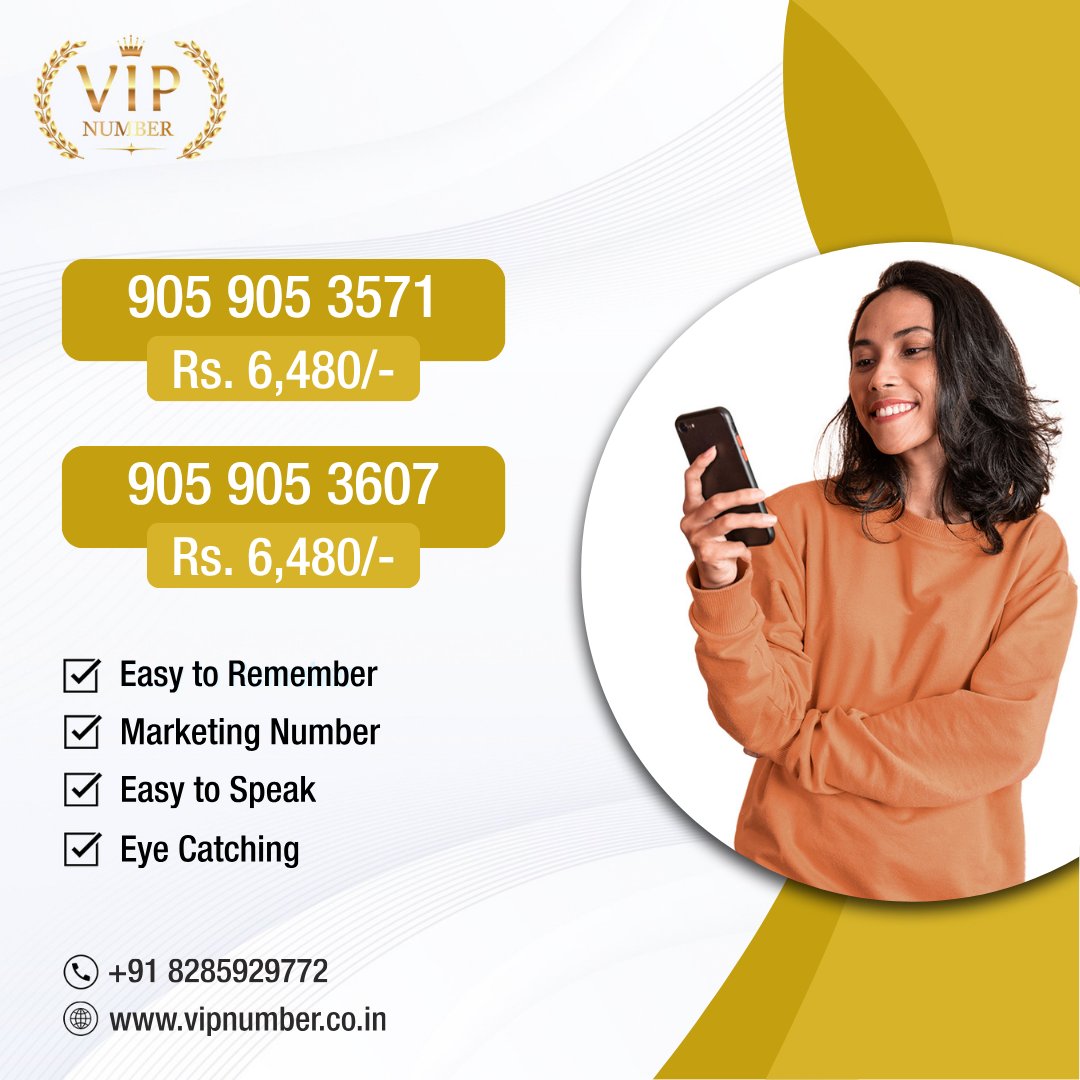 vipnumber315's tweet image. We’re offering exclusive deals on premium mobile numbers that reflect your style, status, or simply your love for easy-to-remember digits.
Visit our website vipnumber.co.in to place your order
#vipnumber #chosenumber #fancynumbers #PremiumNumbers #vipnumberstore