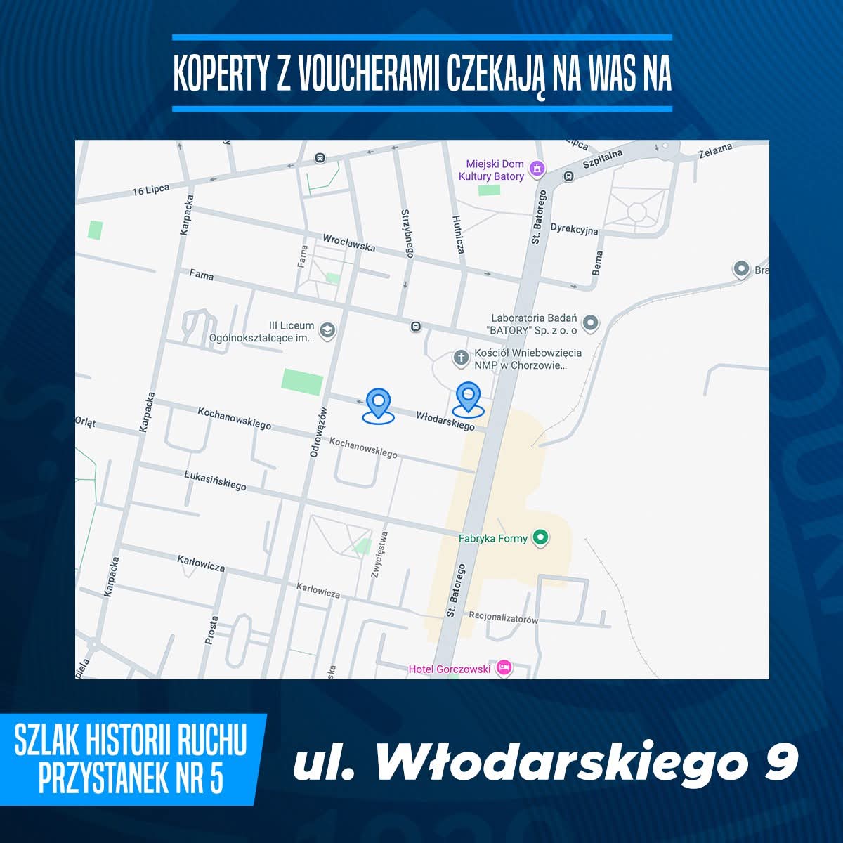 Wiecie gdzie mieszkał Wodarz? Biorąc udział w naszej zabawie, dziś sie tego dowiecie 🙂 

Kolejne koperty z voucherami na Szlaku Historii Ruchu czekają na Was 😎

#106na106