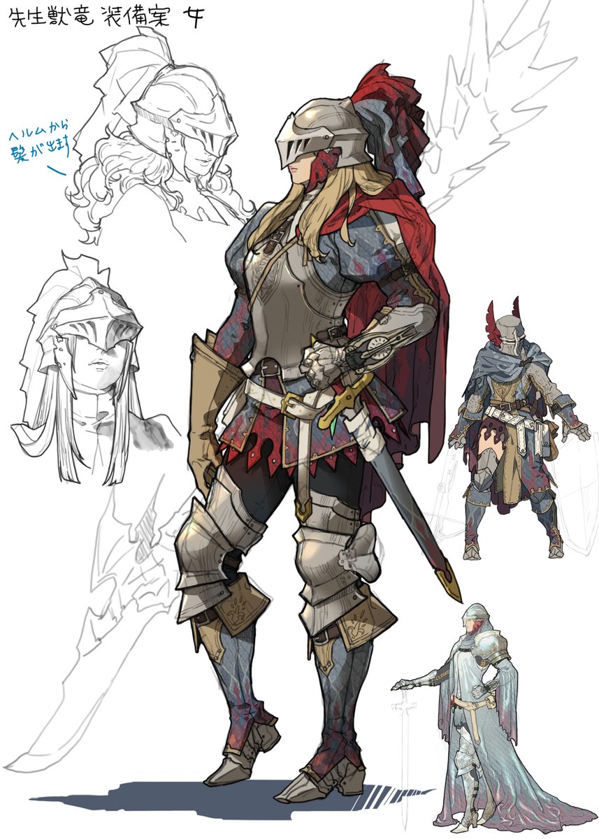 monsterhunter's tweet image. Be undefeated with the regal elegance of the Quematrice Armor Set in #MHWilds. A key in-game detail was ensuring the wearer's hair appears even while wearing the helm!