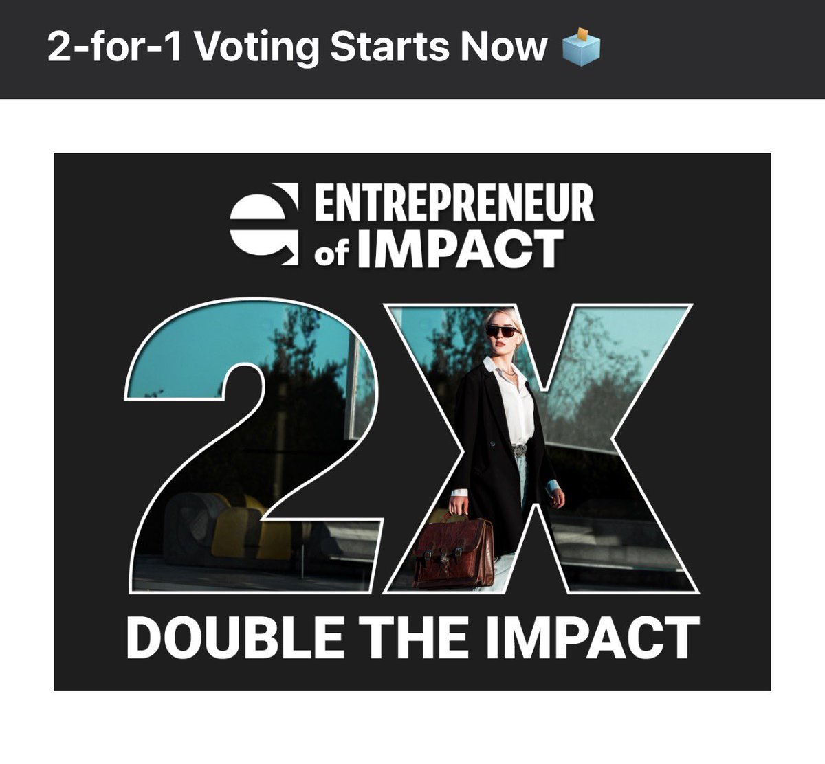 It is currently 2x the votes right now!! I AM SO CLOSE TO MAKING IT TO THE TOP 10! Voting ends tonight 4/16 at 7:00pm PST! 🙏❤️ 

Please vote for me here: entrepreneurofimpact.org/2026/victor-gu… 

Learn about Entrepreneur of Impact by going to my website Victortheinspiration.com 😁 

Please