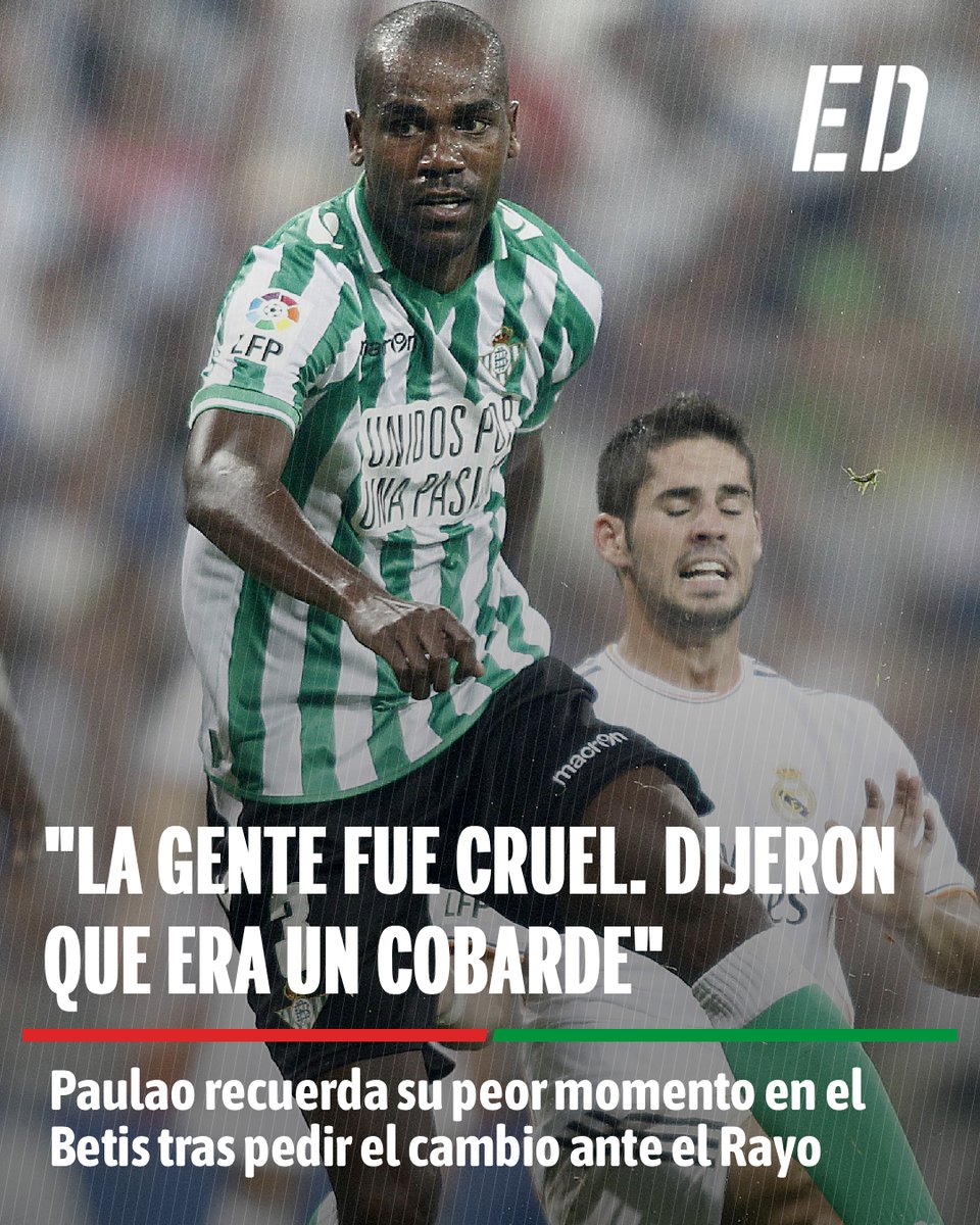 Estadio_ED's tweet photo. 💭 Paulao, ex del Betis y del Braga, rememora su peor momento en el conjunto verdiblanco en la previa del choque entre ambos equipos en la Europa League.

😪 "Físicamente estaba en el campo, pero mi mente no. Lo único que quería era salir de allí y no perjudicar más al equipo. La gente fue cruel. Dijeron que era un cobarde. Podría haber mentido y decir que me lesioné; pero asumí la responsabilidad de mis errores. Me molesta. Ya no volví a disfrutar jugando al fútbol"