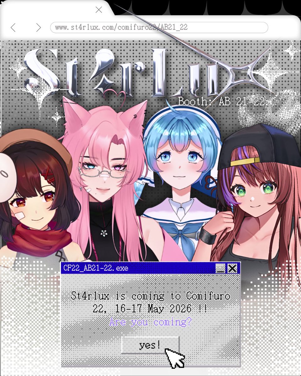 furefurere's tweet photo. St4rLux hadir di Comifuro Booth AB 21-22, 16-17 May, ICE BSD!
Booth bareng @ArethKirana , @lonawynnnn , @VeraDinita !
Dan aku juga bakal hadir di booth hari Minggu only ya! Yang mau ketemu aku, gasssss bangett kita berjumpa, ngobrol2, foto2🥺👉👈
Katalog merch menyusul ok https://t.co/awHvXq6GqW