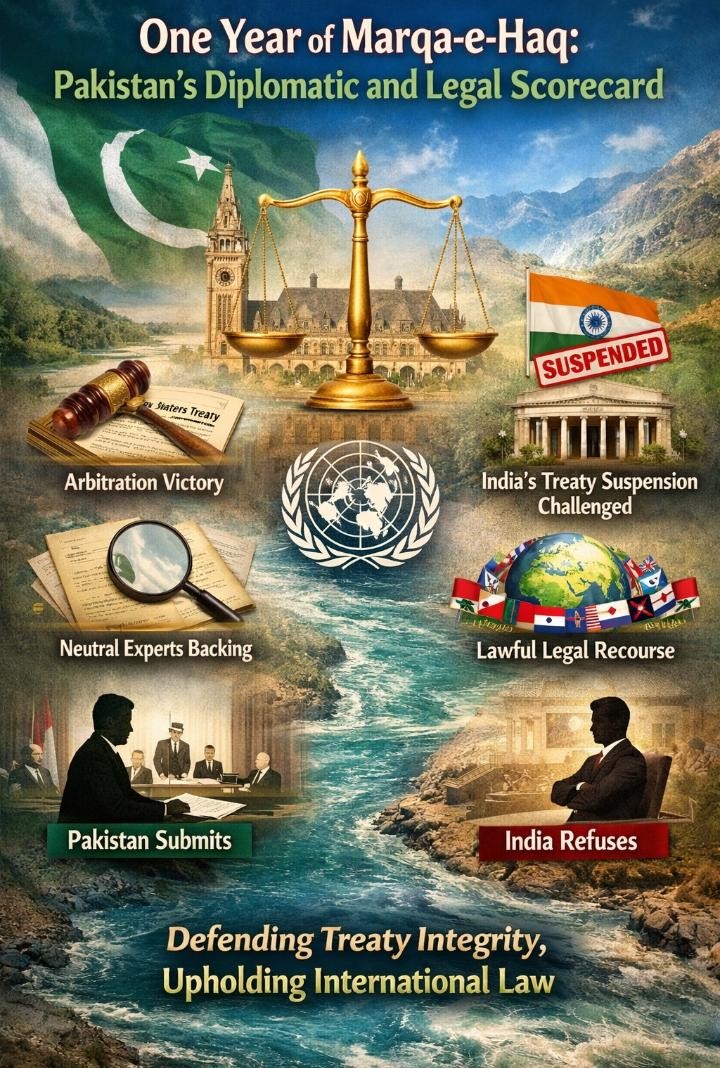 Huma_512's tweet image. Pakistan’s reaction to India’s unilateral suspension of the Indus Waters Treaty shows not passive submission, but a measured approach of firm legal opposition rooted in international law. Through active diplomacy, Pakistan asserts itself as a guardian of treaty fairness. #IWT #Pa