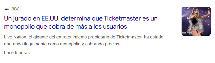 DIFUNDE Y QUE SE ENTERE TODO EL MUNDO DE ESTA NOTICIA

Ticketmaster son unos sinvergüenzas y les da absolutamente todo igual

Algún día les llegará el turno de rendir cuentas