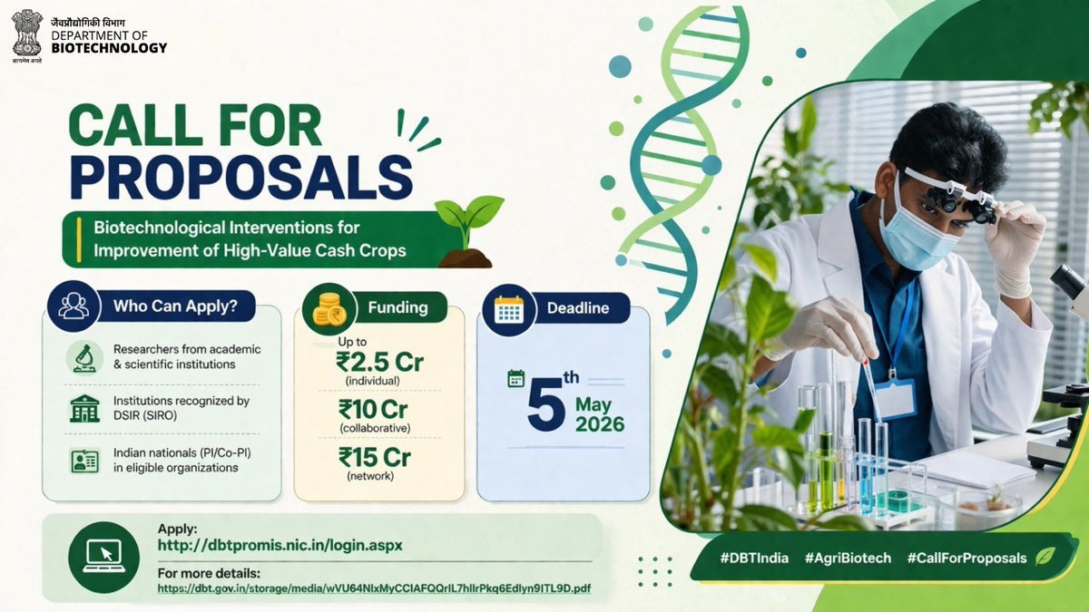 Department of Biotechnology tweet media