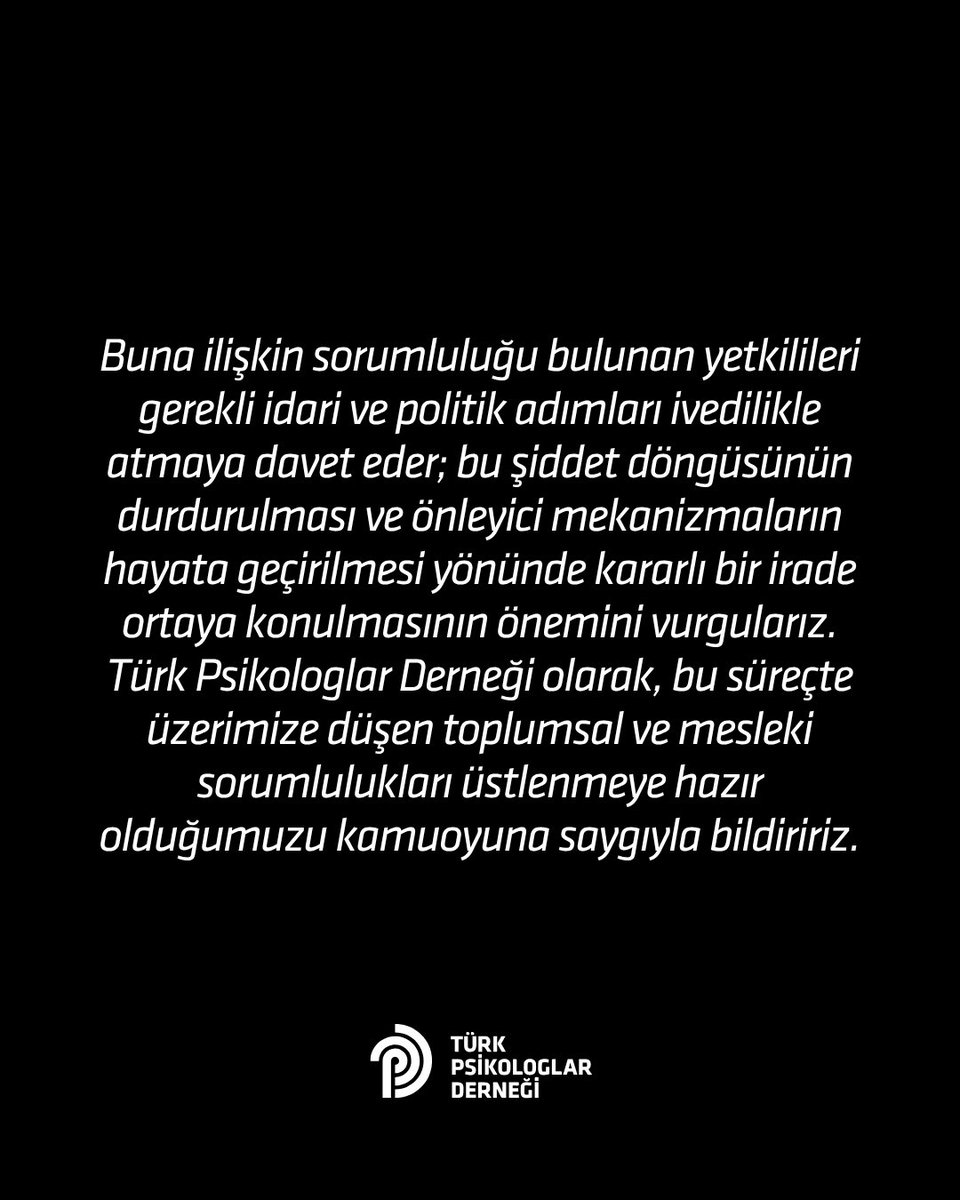 Kamuoyuna duyurumuz:
Şiddet döngüsüne karşı bütüncül müdahale çağrısı