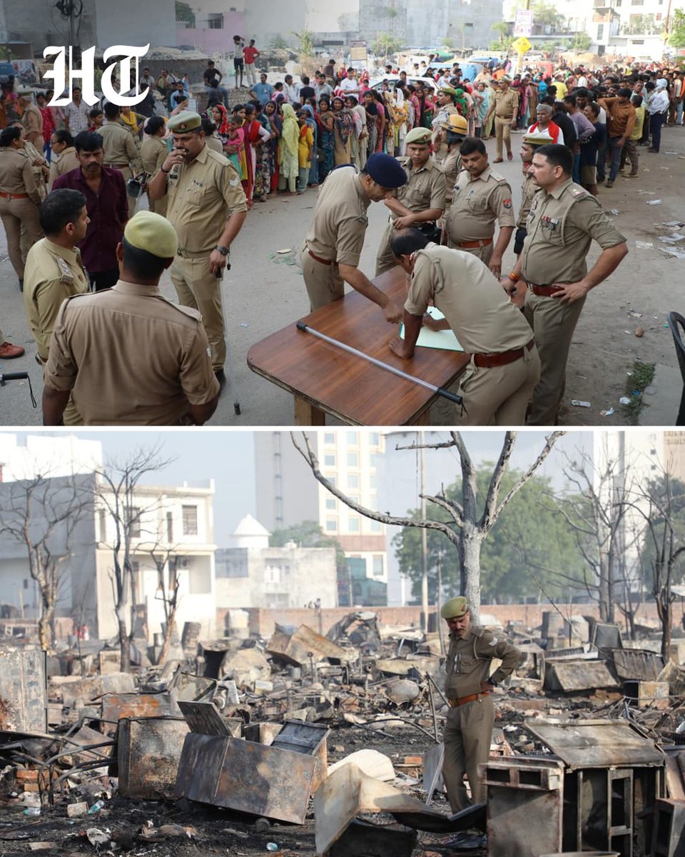 htTweets's tweet photo. #InPhotos: Residents search for their belongings in the debris after a fire in a slum cluster near Tedhi Pulia in Vikas Nagar in Lucknow.
(Photos by @deepakguptaoff2 /HT)
#LucknowFire #UttarPradesh #FireAftermath https://t.co/EljJdd6Yul