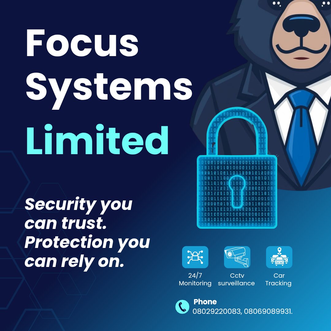 TheFocusSystems's tweet image. At Focus Systems Limited, we provide reliable and efficient security solutions ranging from CCTV surveillance to car tracking systems and access control.
☎️ 08029220083, 08069089931.

#focussystemslimited #PeaceOfMind #stayprotected #cctvinstallation #cartracking