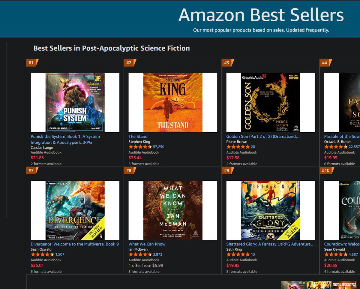 What’s that Stephen King? 

Can’t quite hear you from all the way up here at #1…