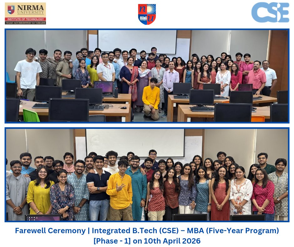 CSE Department, SOT, Nirma University tweet media