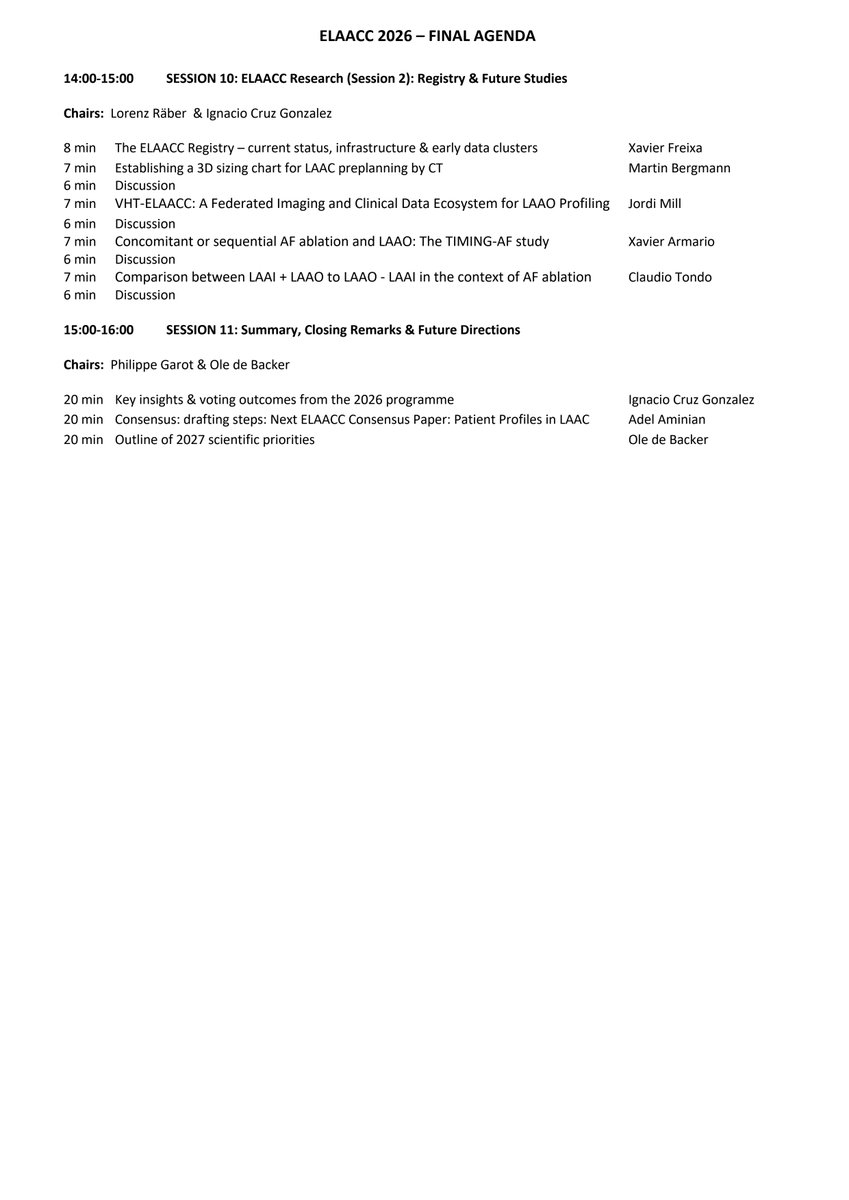 EUROPEANLAACC's tweet photo. ELAACC 2026 Final Programme now available.

With CHAMPION-AF &amp; CLOSURE-AF shaping the field, the focus is clear:

→ What changes practice now?

Europe’s LAAC consensus forum is in ROME🇮🇹

🎥 Live + on-demand
👉 https://t.co/Xv7C4raHMR

#ELAACC2026 #LAAC #Cardiology https://t.co/JUwguXxn3g