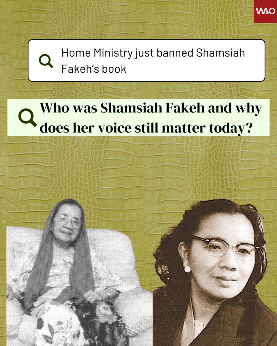 The Home Ministry just banned Shamsiah Fakeh's memoir entitled Memoir Shamsiah Fakeh: Dari AWAS ke Rejimen ke-10 which has been in circulation for years.