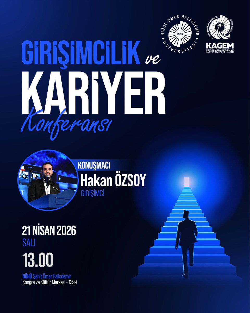 Üniversitemizde "Girişimcilik ve Kariyer Konferansı" düzenlenecektir." Alanında tecrübe kazanmış konuşmacının deneyimlerini anlatacağı etkinliğe tüm ilgililer davetlidir.
#NÖHÜ
#Niğde