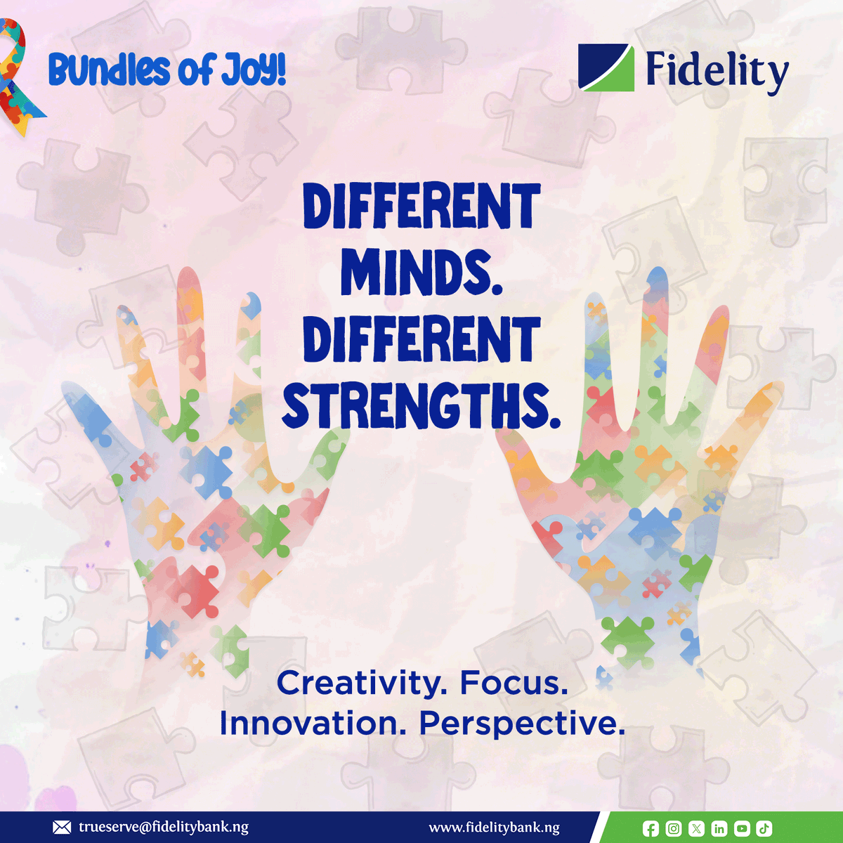 fidelitybankplc's tweet image. Autism is not a limitation, It is a different way of thinking, creating, and experiencing the world.

The spectrum isn’t a scale of less or more.
It’s a range of strengths, perspectives, and possibilities.

#AutismAcceptance #Neurodiversity #InclusionMatters #WeAreFidelity