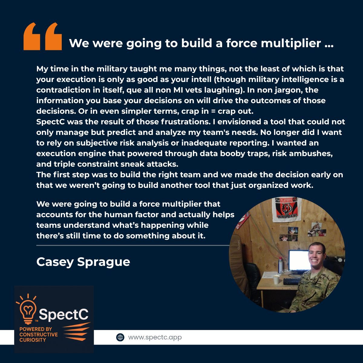 SpragileCC's tweet image. SpectC wasn't built to organize work. It was built to help teams understand what's happening.
Because work is a human endeavor. And if you can see it early, you can change the outcome.
👉 Learn more → spectc.app
#ThoughtsForThursday #SpectC #BuildingInPublic
