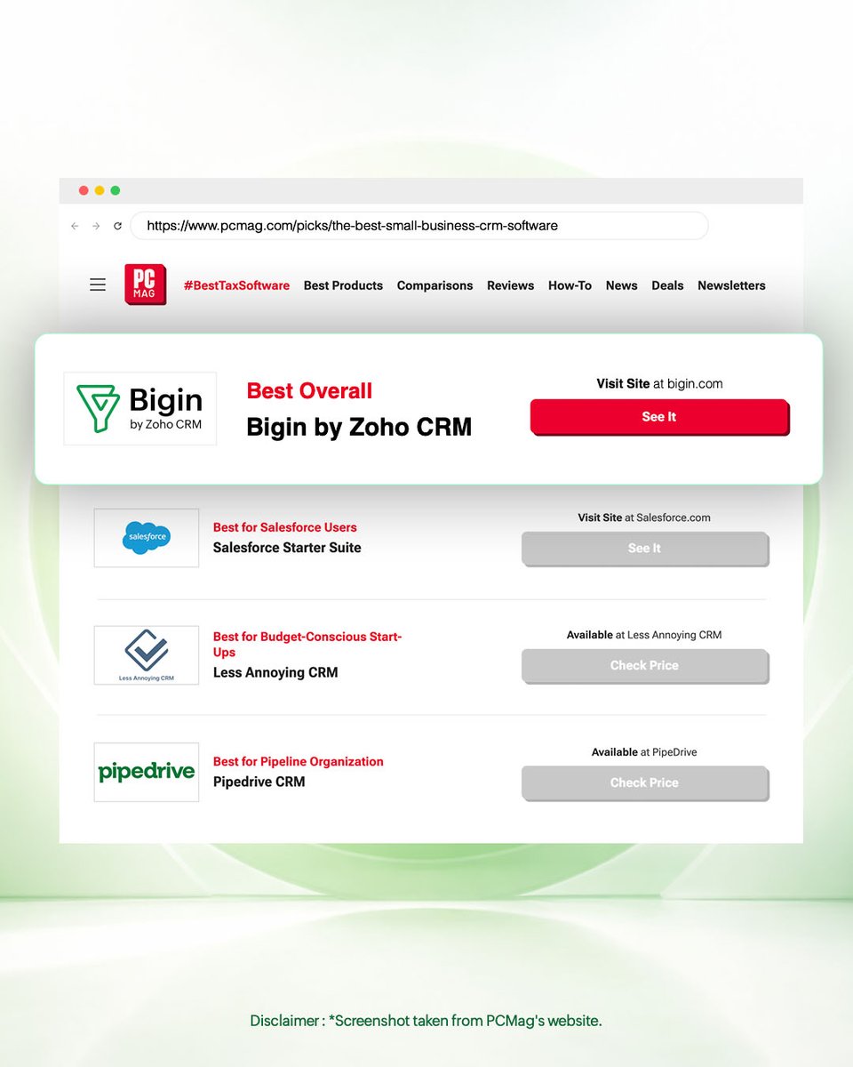 Bigin by Zoho CRM tweet media