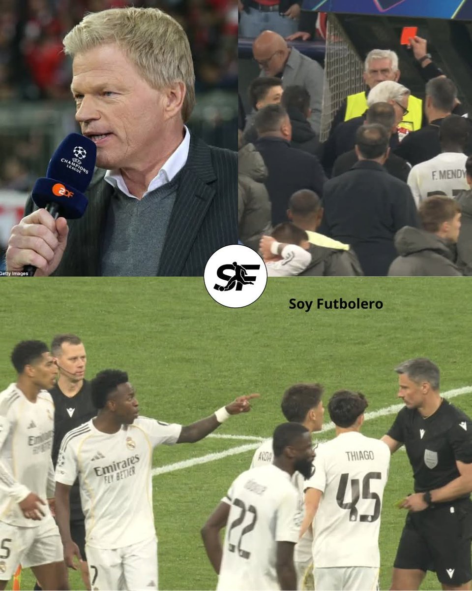 🗣️ Oliver Kahn sobre la actitud de los jugadores del Real Madrid:

"Hay que hacer algo para frenar esto. No pueden seguir saliéndose con la suya siempre. Todo termina en caos cada vez que las cosas no salen como ellos quieren; actúan como si cada decisión arbitral tuviera que