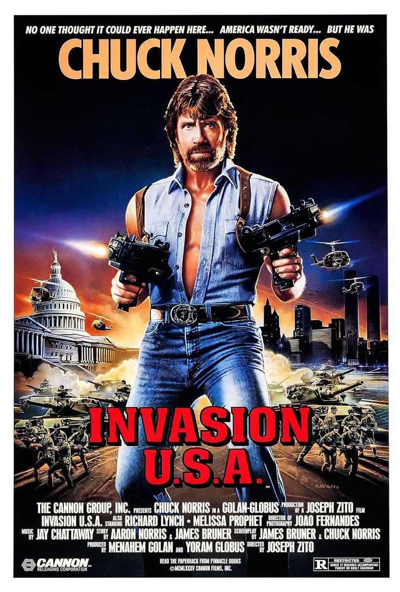 AbsoluteCuts's tweet photo. INVASION USA | Episode #130

This week Mark Nelson and Ryan Cullen discuss the 1985 constant bazooka-ing double denim-ing, roundhouse kicking classic Invasion USA.

🎧 On Spotify &amp; pod apps 
📷 YouTube 
🥇Bonus episodes/Specials on our Patreon/discord access https://t.co/wNUrrxkcz4