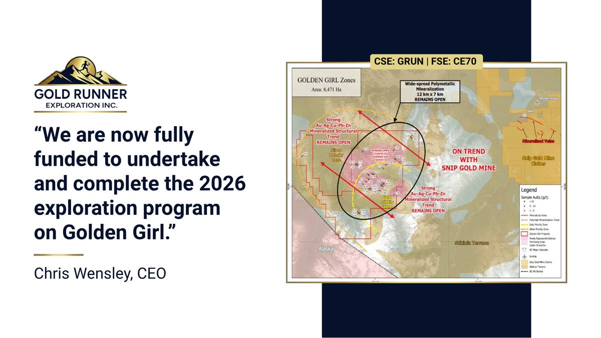 Gold Runner Exploration (CSE: GRUN) (FSE: CE70) tweet media
