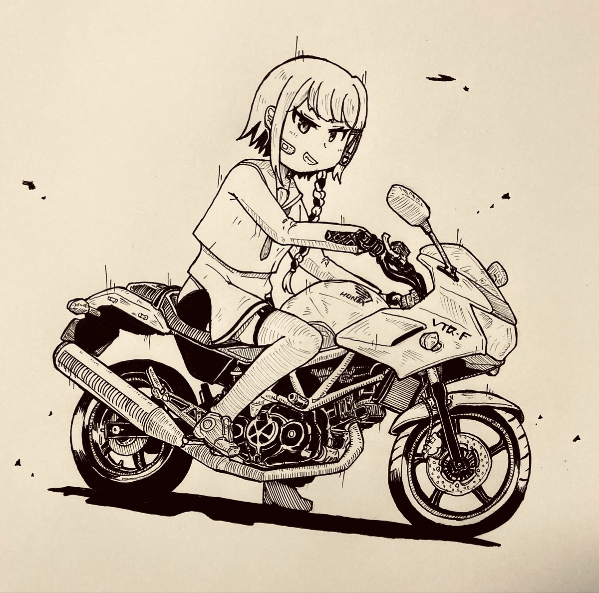 バイク絵描ける方は本当に尊敬。クルマより難しいもん
 #クルマやバイクを描いてる人は見せびらかしましょう 