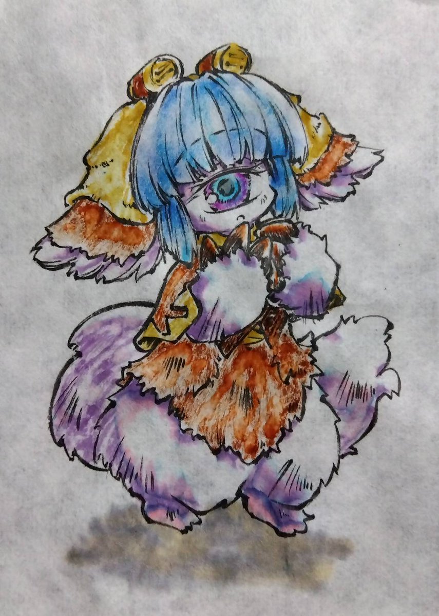 そんなこんなで最近のらくがきを整理してたのですが、
そんな中で以前鉛筆描きしたパッコヤンを見かけたのでペン入れしてみました〜
…単眼お好きな方もいるかも知れない？ので。
とゆわけで『メイドインアビス』パッコヤンです。