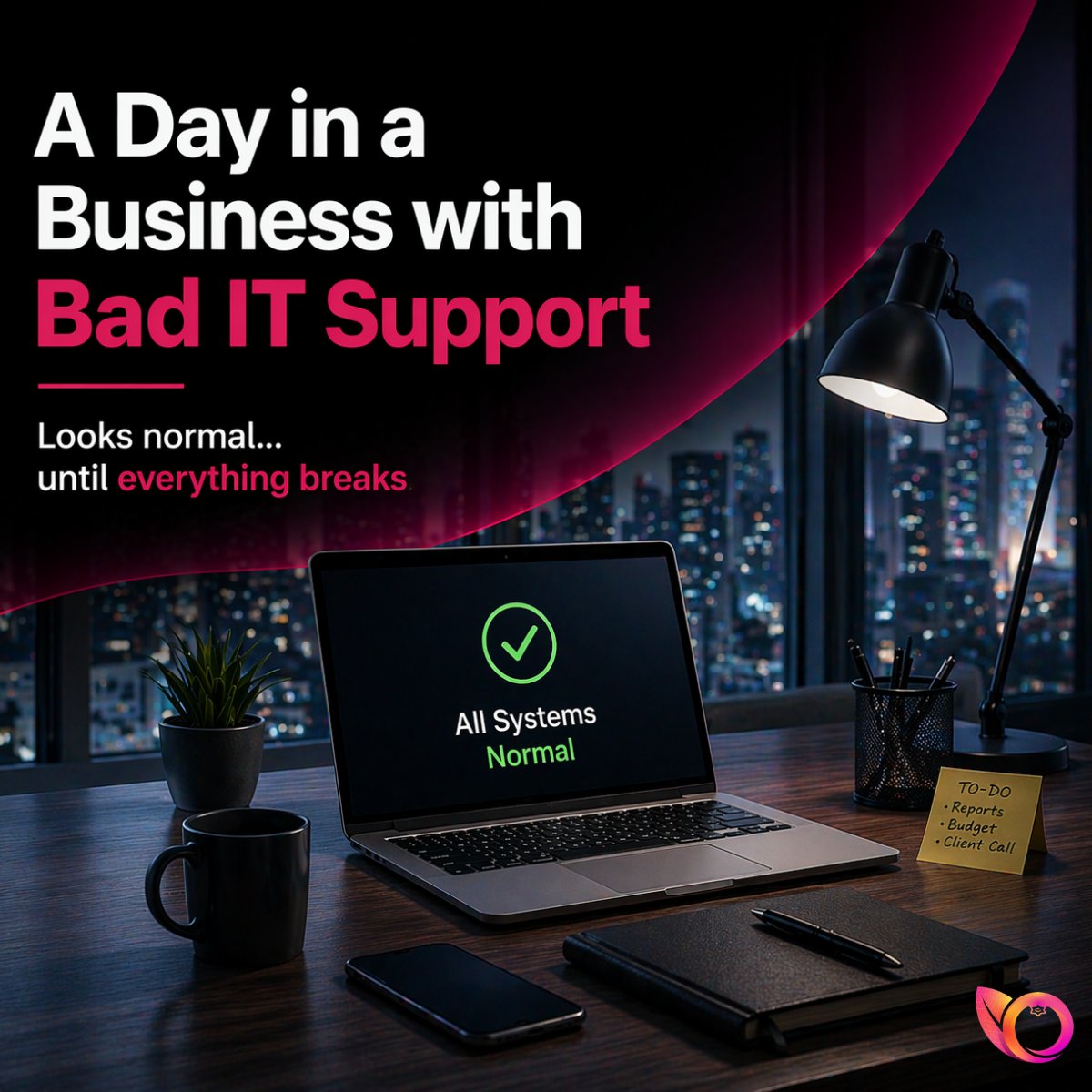 CLOUDeBERRY's tweet photo. Slow systems.
Server down.
Temporary fixes.

End result? Lost time, money &amp; trust.

DM “IT” to fix it.
#ITSupport #MSP #Tech https://t.co/dxg6nkbBEY