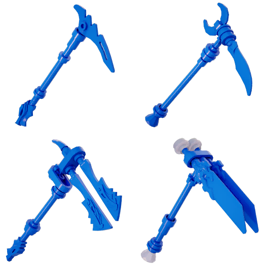 Un vistazo a los diseños base de cada rareza de la nueva arma Scythe/Guadaña #LEGOFortnite