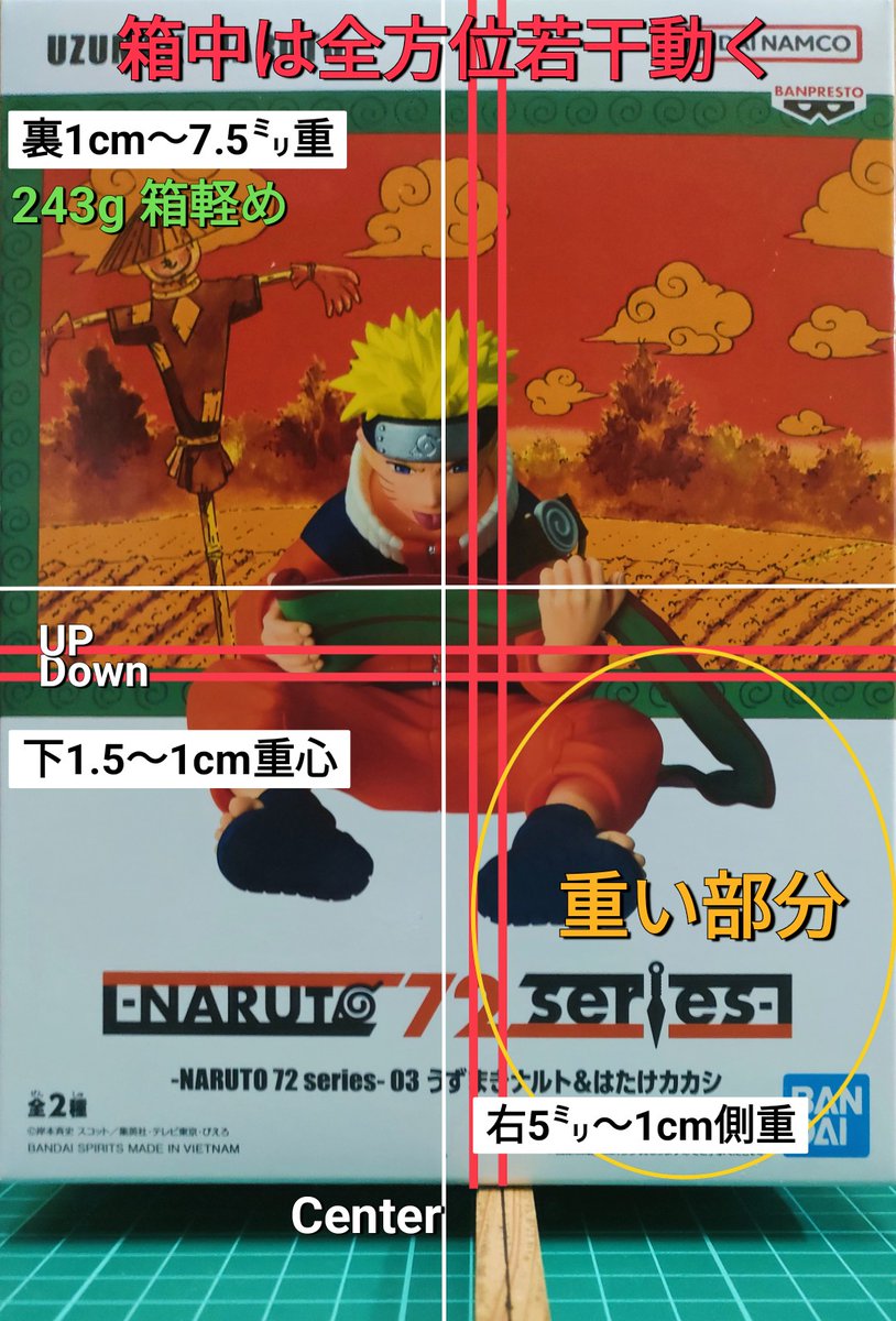 重心情報 -NARUTO 72 series- 03 うずまきナルト ⚠️入れ方で個体差 重心情報 -NARUTO 72 series- 03 うずまきナルト ⚠️入れ方で個体差