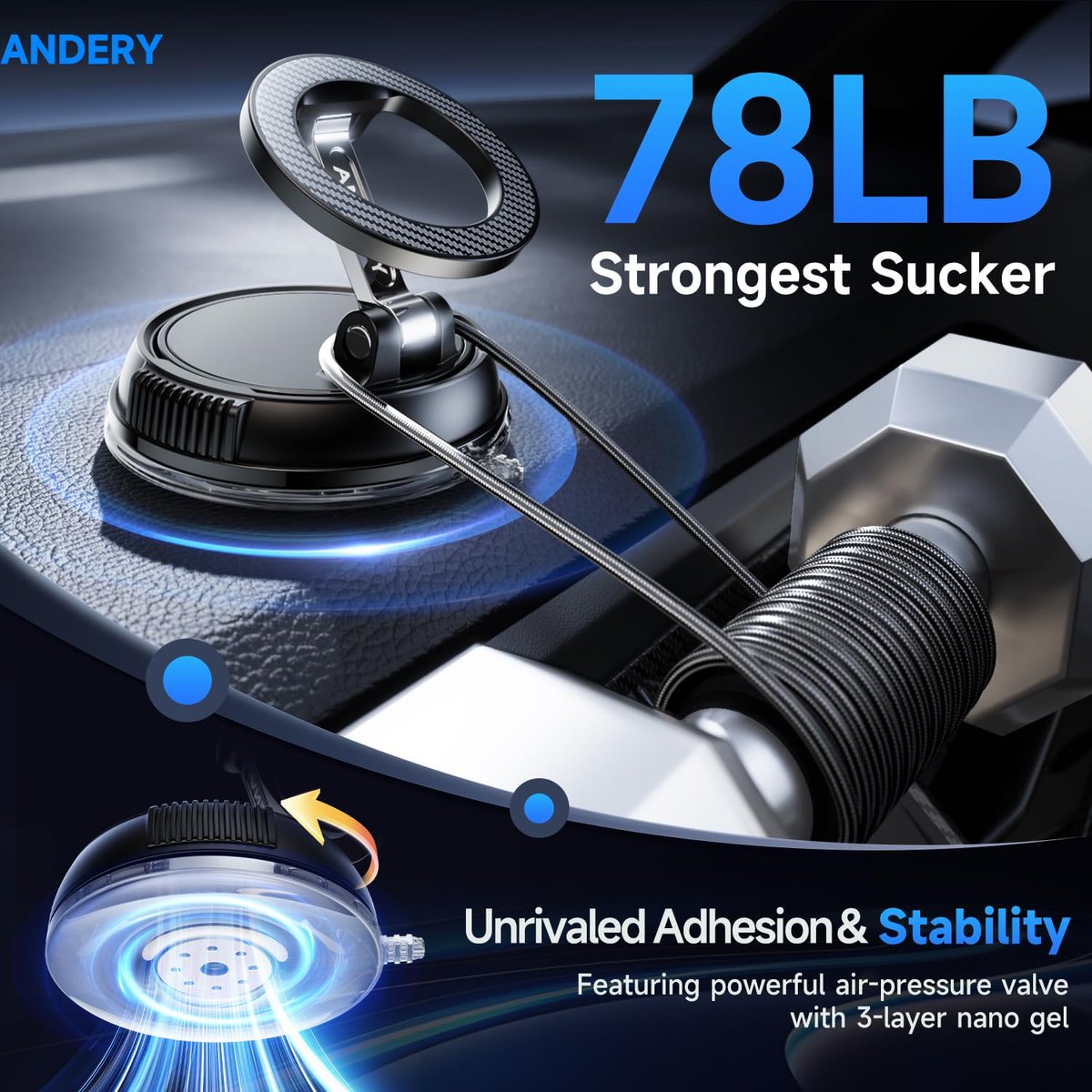 IzazKhan466402's tweet image. 🚗 ANDERY MagSafe Car Phone Holder!
78LBS Strongest Suction!
40% OFF — Only $25.59!
10K+ bought last month 🔥
Compatible with iPhone 17-12!
👉 [Link amzn.to/4vypiZ4]
#MagSafe #CarMount #AmazonFinds #adialajail