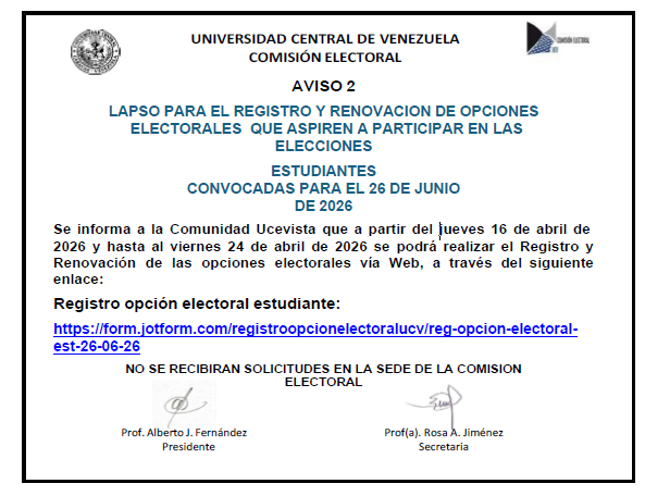 Comisión Electoral UCV tweet media