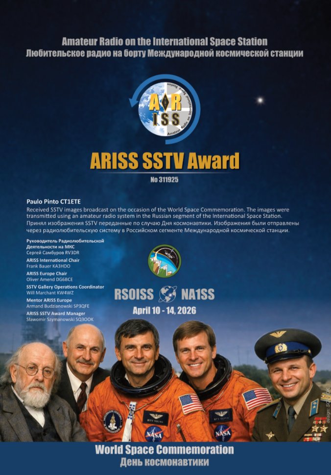 CT1ETE's tweet image. @ARISS_Intl #sstv #award #hamradio #iss @issfanclub