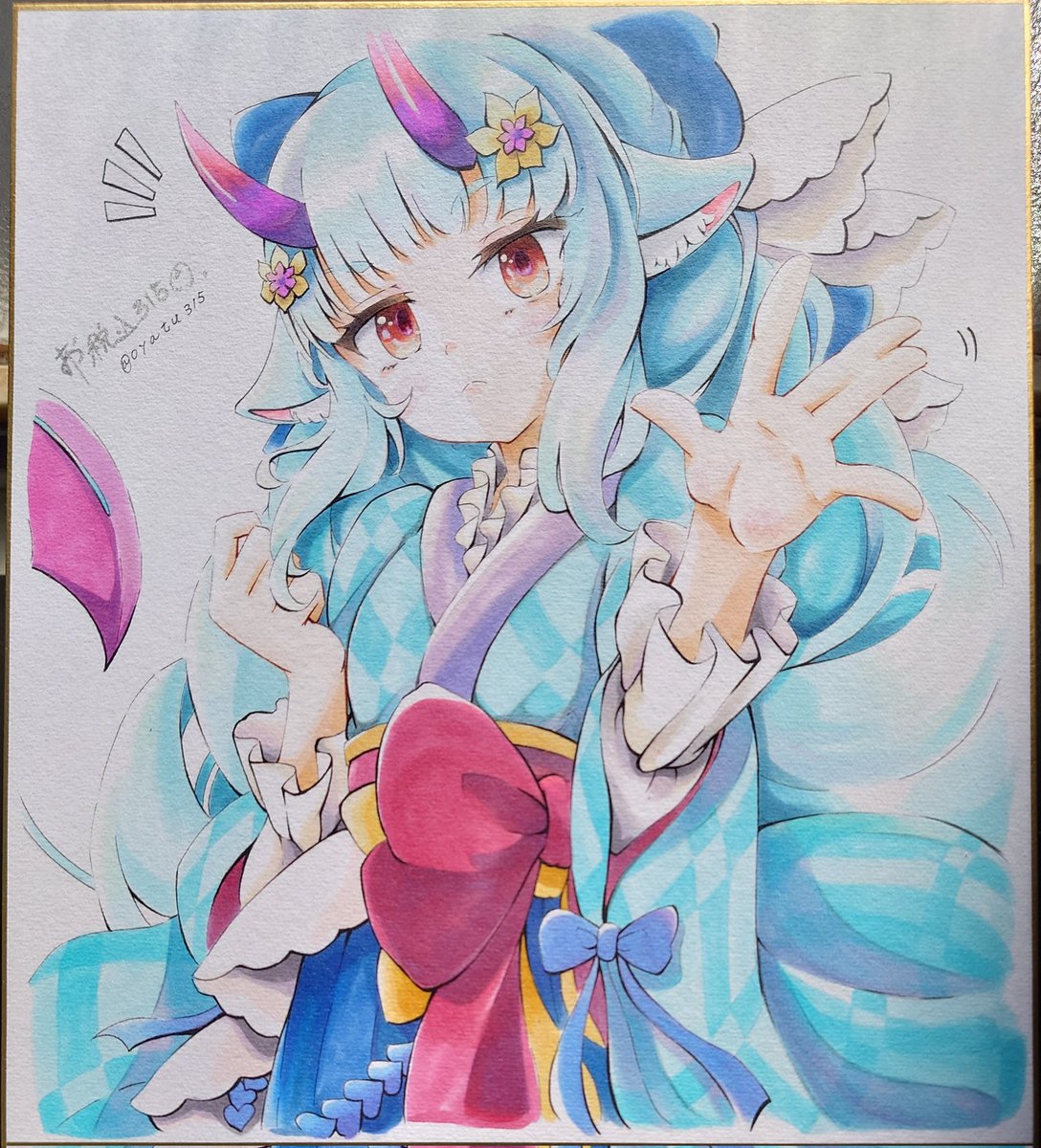 oyatu315's tweet photo. お絵描き投稿🎨✍
参列中のデルミンがこちらに気づいて、さり気なく自分にだけ手を振ってくれる図。 https://t.co/uKYyE2ETIQ