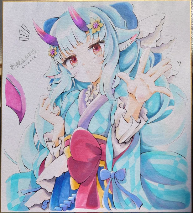 お絵描き投稿 参列中のデルミンがこちらに気づいて、さり気なく自分にだけ手を振ってくれる図。