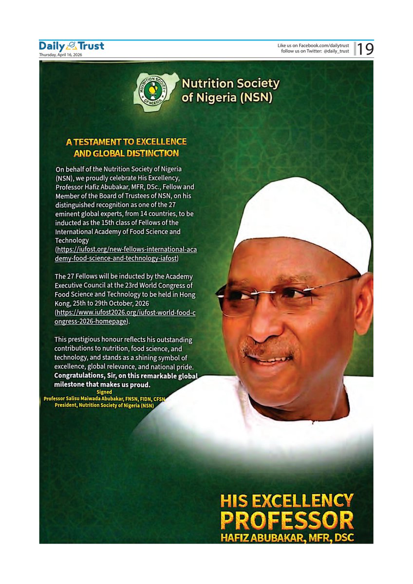 Nutrition Society of Nigeria( NSN) tweet media