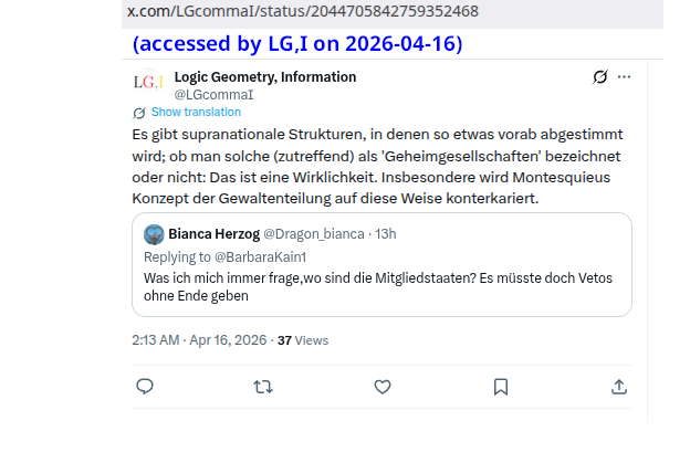 LGcommaI's tweet image. Zu diesem Thema passt: scheinbar Gewaltenteilung (auf der Ebene der verbalen Beschreibung uns regierender Strukturen; eine Art Software) und ihre de-facto-Aufhebung durch jene "physikalische Realität", dass Akteure sich in (Quasi-)Geheimgesellschaften kurzschließen. (#Hardware)