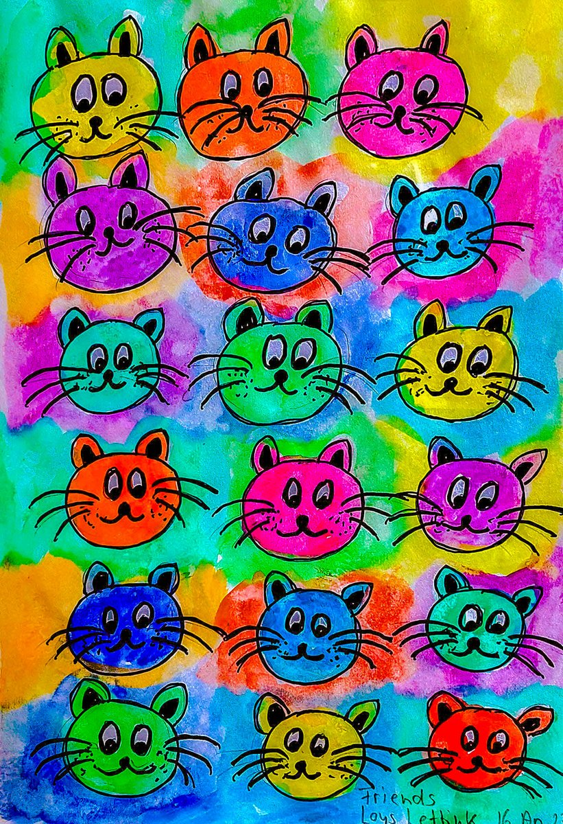 LLettink's tweet image. Diese bunten Katzen sind einfach zu süß! 🐱🌈 Sie bringen ein Lächeln auf unser Gesicht! 😸✨ Lass uns die Freude und die Farben des Lebens feiern! 

#Kunst #BunteKatzen #Freundschaft #Kreativität #Spaß