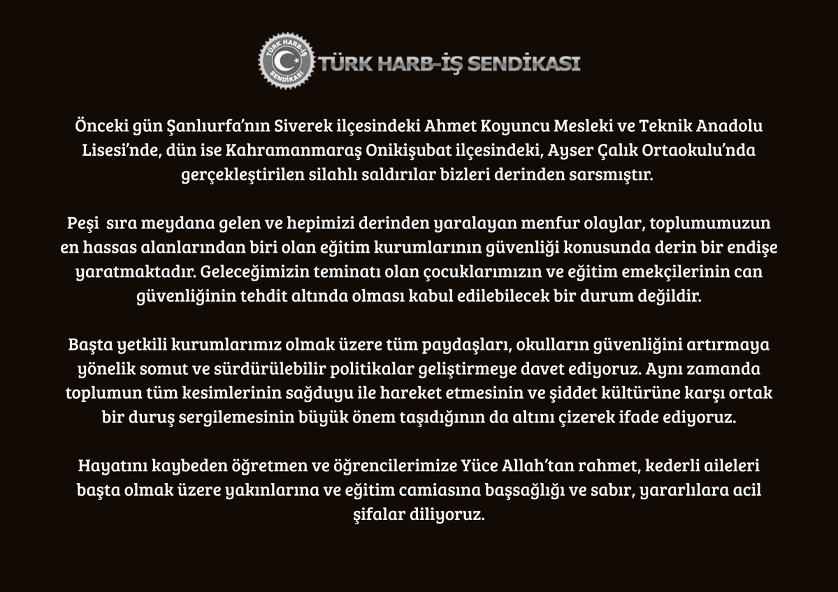 Türk Harb-İş Sendikası tweet media