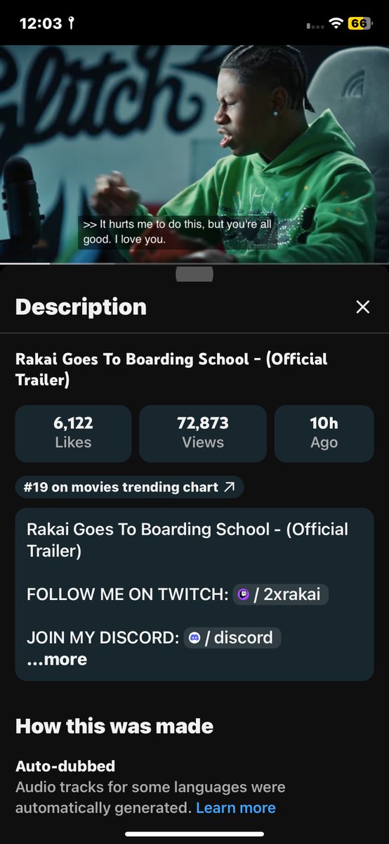 P7Jeff6's tweet photo. Damn Rakai trailer hit 19th on trending movies
www Baby Glitch ☘️🔥 https://t.co/sdbPyCJaDH